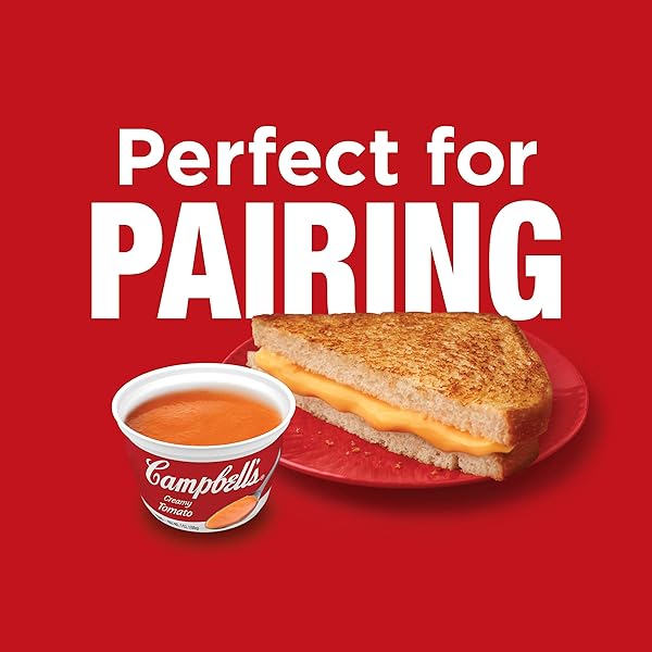 CAMPBELL’S CREAMY TOMATO SOUP, 7 OUNCE MICROWAVABLE CUP (PACK OF 4)