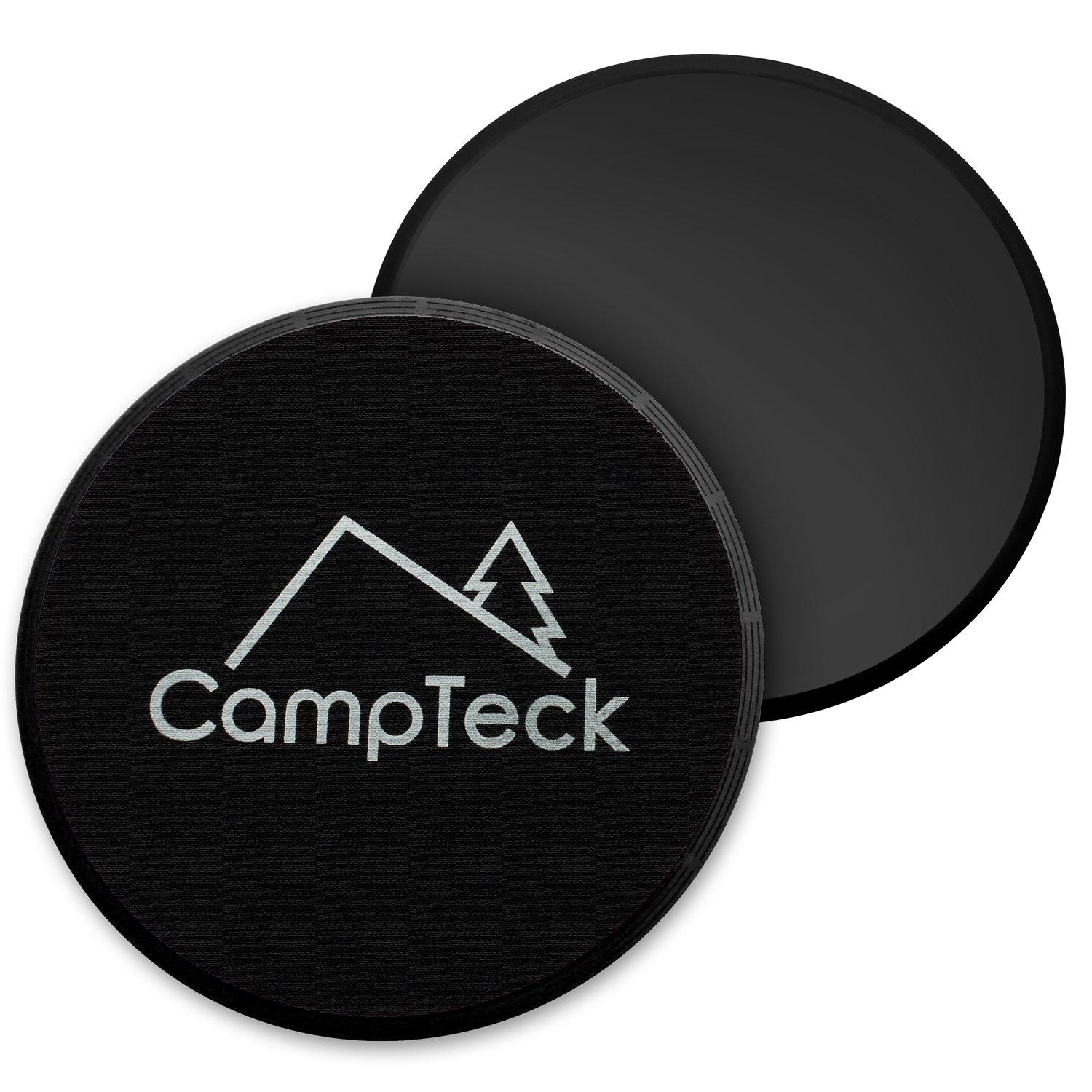 CampTeck U6574 Dual Sided Gliding Discs Core Sliders for Home Fitness Workout, Abdominal & Full Body Exercises – For Use on Carpet & Hard Floors - Black - 2pcs