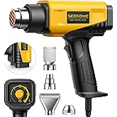 SEEKONE 1800W Heat Gun Compact Design Heavy Duty Hot Air Gun 122℉-1202℉(50℃- 650℃)Variable Temperature Control for 2 Speed Se