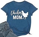 YI XIANG RAN Chicken Mom T-Shirt Women Funny Hen