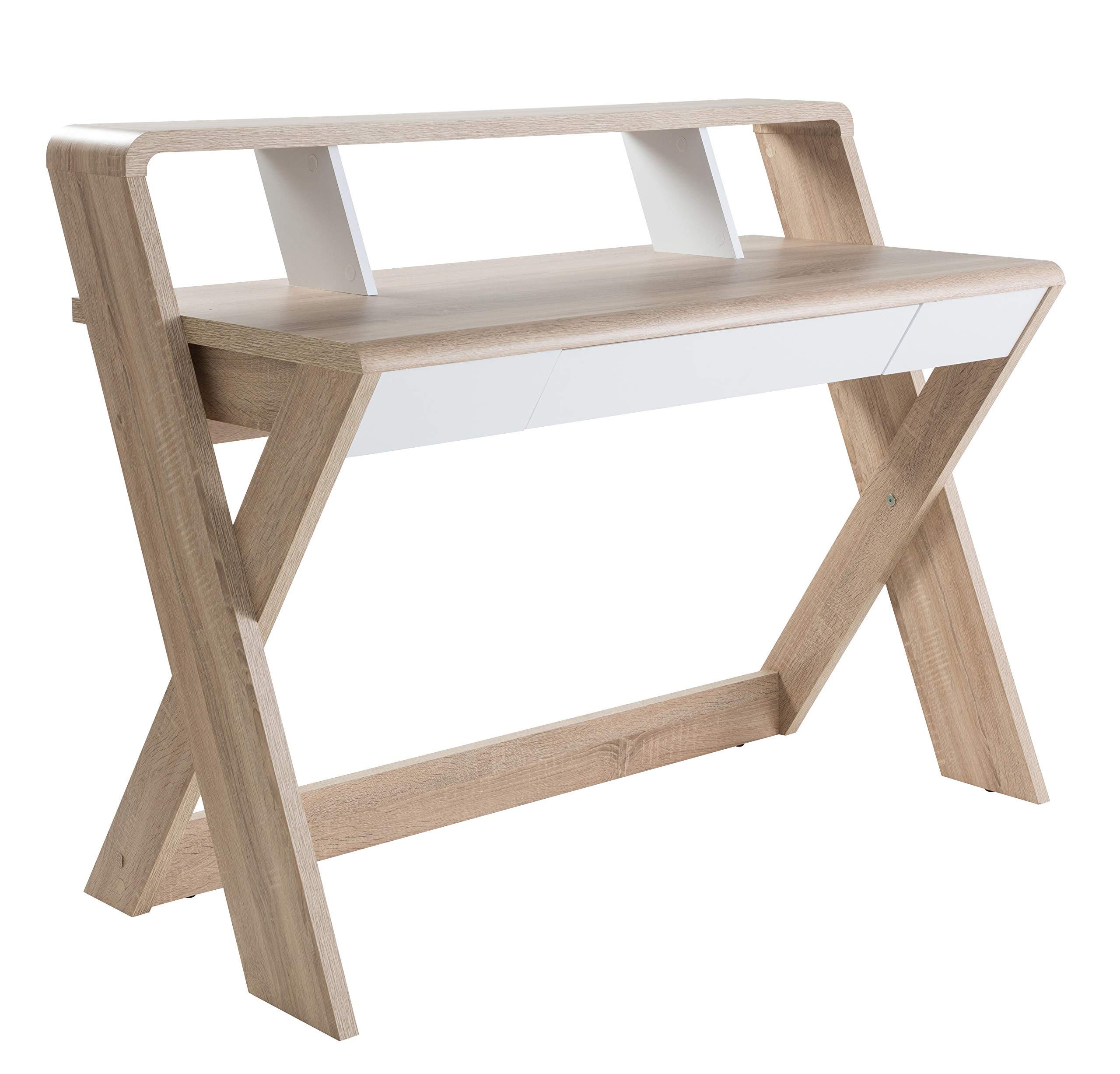 Alphason,AW2110,Aspen Light Oak and White Trestle Desk,Light Oak and White,950x1000x580mm