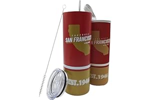 LANJAO Tumbler 20oz Straight Skinny Car Cups With Insulated Cup Sleeve Portable Handle, Sports Travel Coffee Mug, Stainless Steel, Insulated,Classic Collection Gifts for Men Women Fans