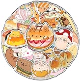 BIGZORO Pack 50 PCS Kawaii Stickers Animal Food Word Cute Vsco Vinyl Sticker Decals Waterproof Aesthetic for Wall Laptop Bike Car Bumper Helmet Water Bottle for Kids Girls