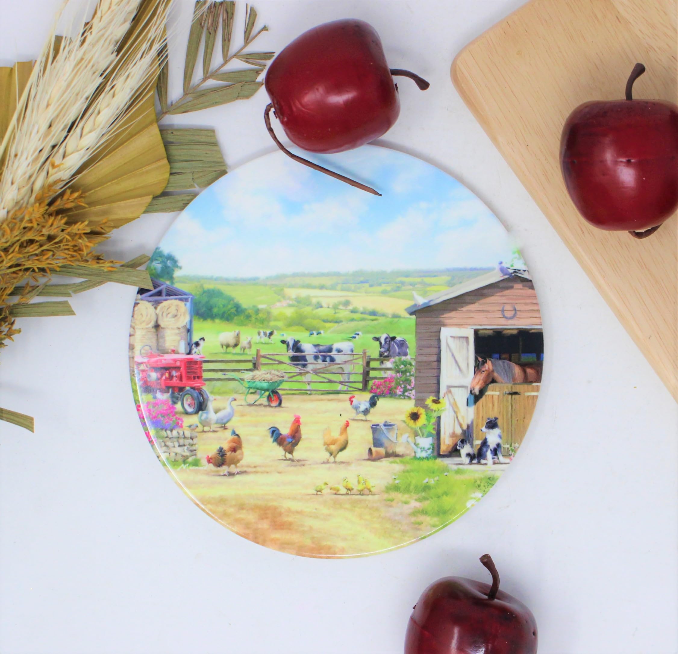 lesser and pavey LP94761 Ceramic Trivet | Farmhouse design | 1 Pc, Multicolor