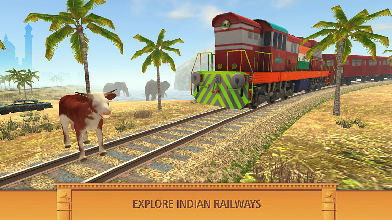Local Indian Train Driving Simulator Passenger Picking Cargo Transport