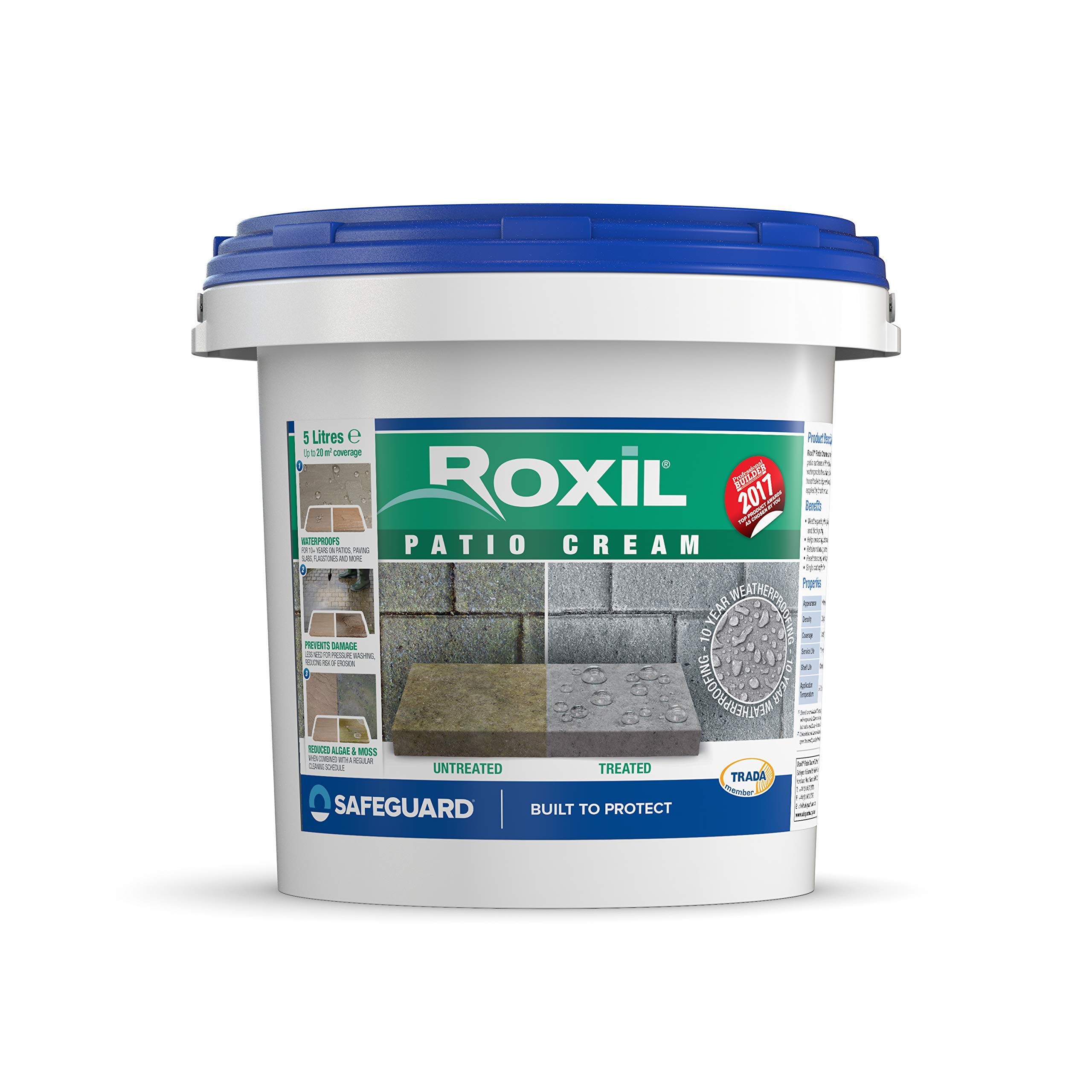 Roxil Patio Sealer Cream - 10 Year Weatherproofing Sealant, High-Strength Block Paving and Patio Seal (5 Litre)