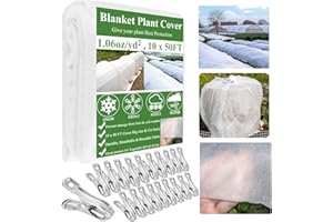 WYRJXYB Plant Covers Freeze Protection 10 x 50Ft with 20 Stainless Steel Clip- Frost Cloth Plant Blankets Garden Fabric Freez