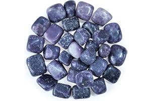 SUBSH Lepidolite Healing Stones - Tumbled Stones and Crystals Bulk - Pointy Rocks - Pack of Crystals Rocks - Recover Gemstone - Rocks Polished - Smooth Stones - Spiritual Gemstones