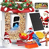 PeckCam Smart Bird Feeder with Camera 2K Live Real-Time Alert AI Identify with 32G Card DIY Attachments Camera Bird Feeder Solar Powered Wireless Outdoor Birdwatching Gift for Birds Lover, Red