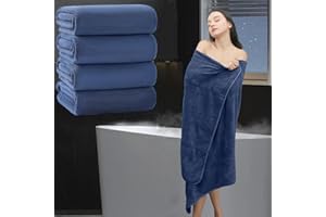 MAGGEA Extra Large Bath Sheet 4 Piece (35"x70")-Ultra Soft Oversized Bath Towel,Bath Sheet Towel Set for Bathroom Hotel,Highly Absorbent Quick Dry Shower Towel Set for Adults,Bathroom Towel-Navy Blue