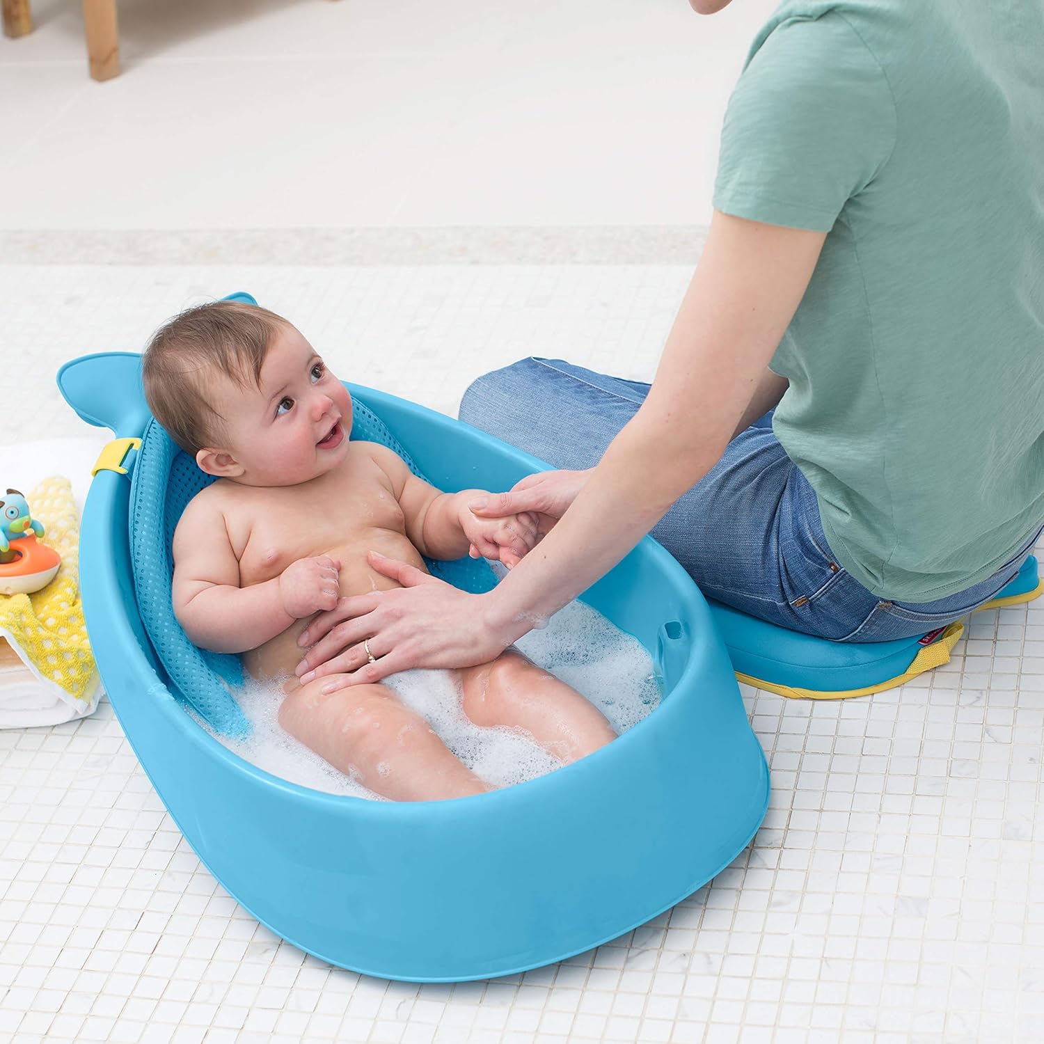 Skip Hop Baby Bath Tub: Moby 3-Stage Smart Sling Tub, Blue : Baby