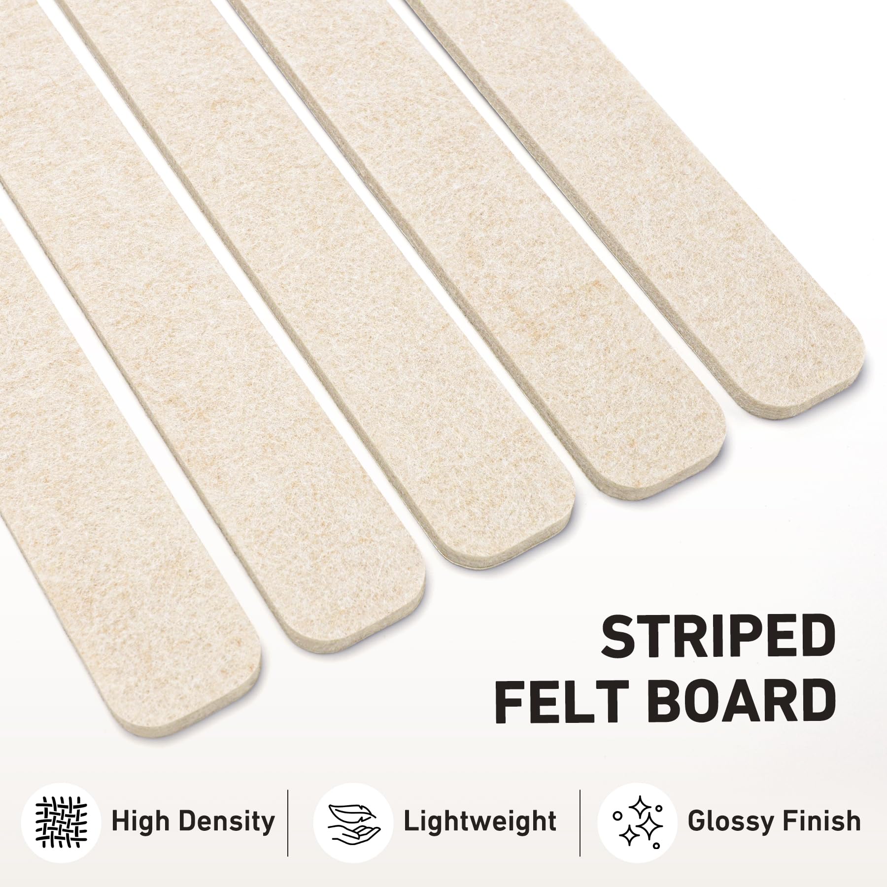HAUTOCO Filz Pinnwand Selbstklebend, 5 Filzpinnwand Bar Streifen mit 20 Pinnnadeln, 33x5cm Modern Klein Pinnwand für Die Wand Küche Büro Zimmer Foto Deko, Korkplatte Alternative – Haferflocken 3