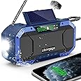 Hand Crank Emergency Radio with Solar Power Bluetooth Speaker,Portable Waterproof Digital AM FM NOAA Weather Radio with 5000mAH Flashlight Cell Phone Charger,Reading Lamp,Emergency Survival Kit