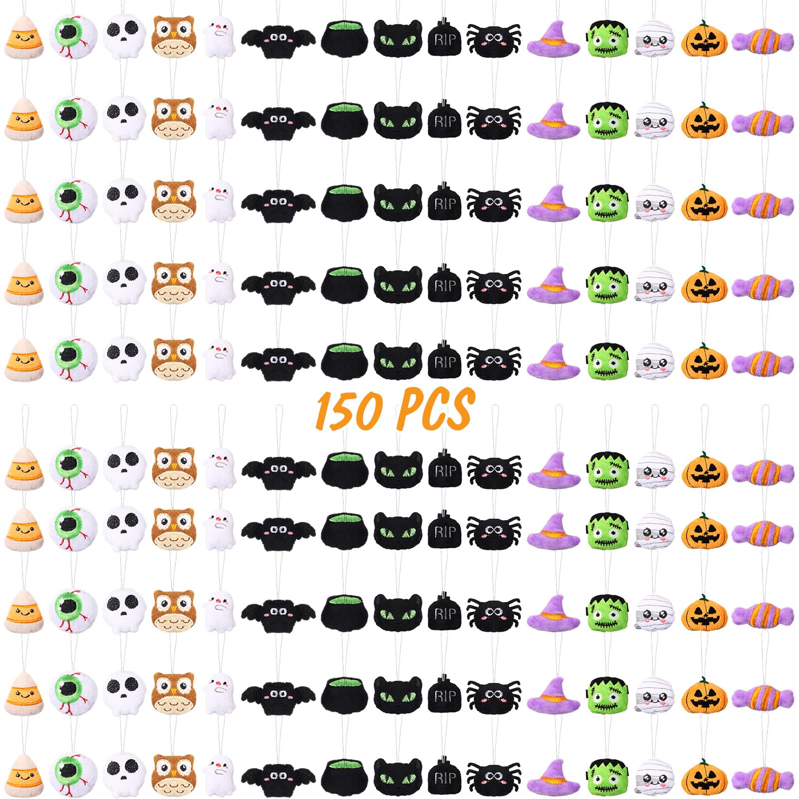Photo 1 of Libima 150 Pcs Halloween Plush Toy Bulk Mini Stuffed Animals Halloween Plush Keychain Set for Trick or Treat Carnival Birthday Party Favors Gifts Prizes