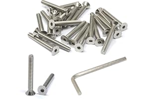 iexcell 25 Pcs 1/4-20 x 2 Stainless Steel 304 Hex Socket Flat Head Cap Screws Bolts Kit