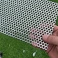 FengYoo 11.8"x5.9" Perforated Metal Sheets 19 Gauge Expanded Metal Mesh Opening Hexagonal Hole 1/4" (About 6mm) Perforated 304 Stainless Steel Sheet Mesh Screen Metal Screen Panel Decorative Me