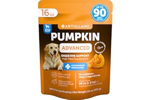 ARTULLANO Pumpkin Powder for Dogs Digestive Support - 16 OZ - Fiber Supplement for Constipation - For Gut Balance, Healthy Skin, Digestion, Anal Glands, Firm Stool,Poop, Anti Diarrhea, Gas Relief - Create Puree