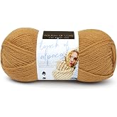 Lion Brand Yarn (1 Skein) Touch of Alpaca Yarn, Goldenrod | Worsted Weight Acrylic Alpaca Blend Knit &amp; Crochet Fiber for Luxury Handmade Gifts, Cozy Wraps, Cowls, Sweaters