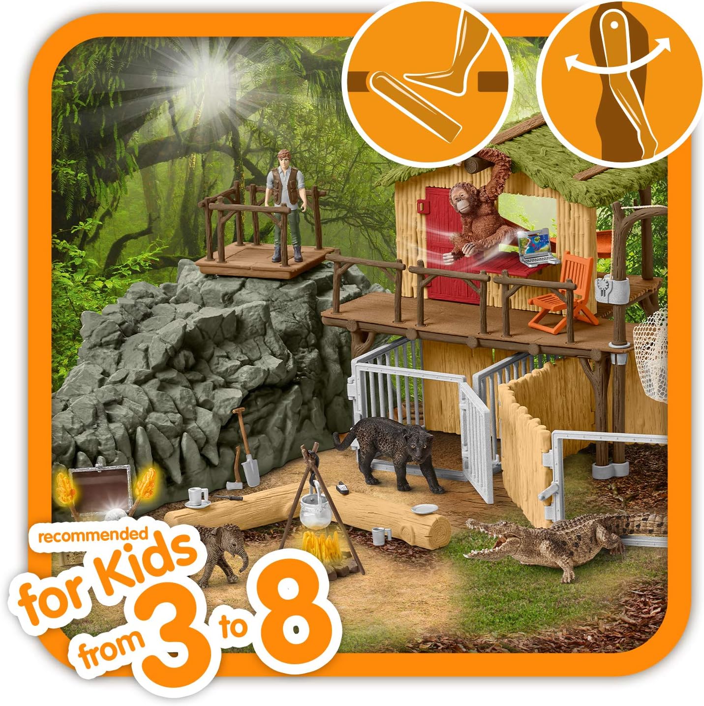 crocodile jungle research playset