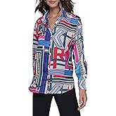 Karl Lagerfeld Womens Oversized Printed Blouse