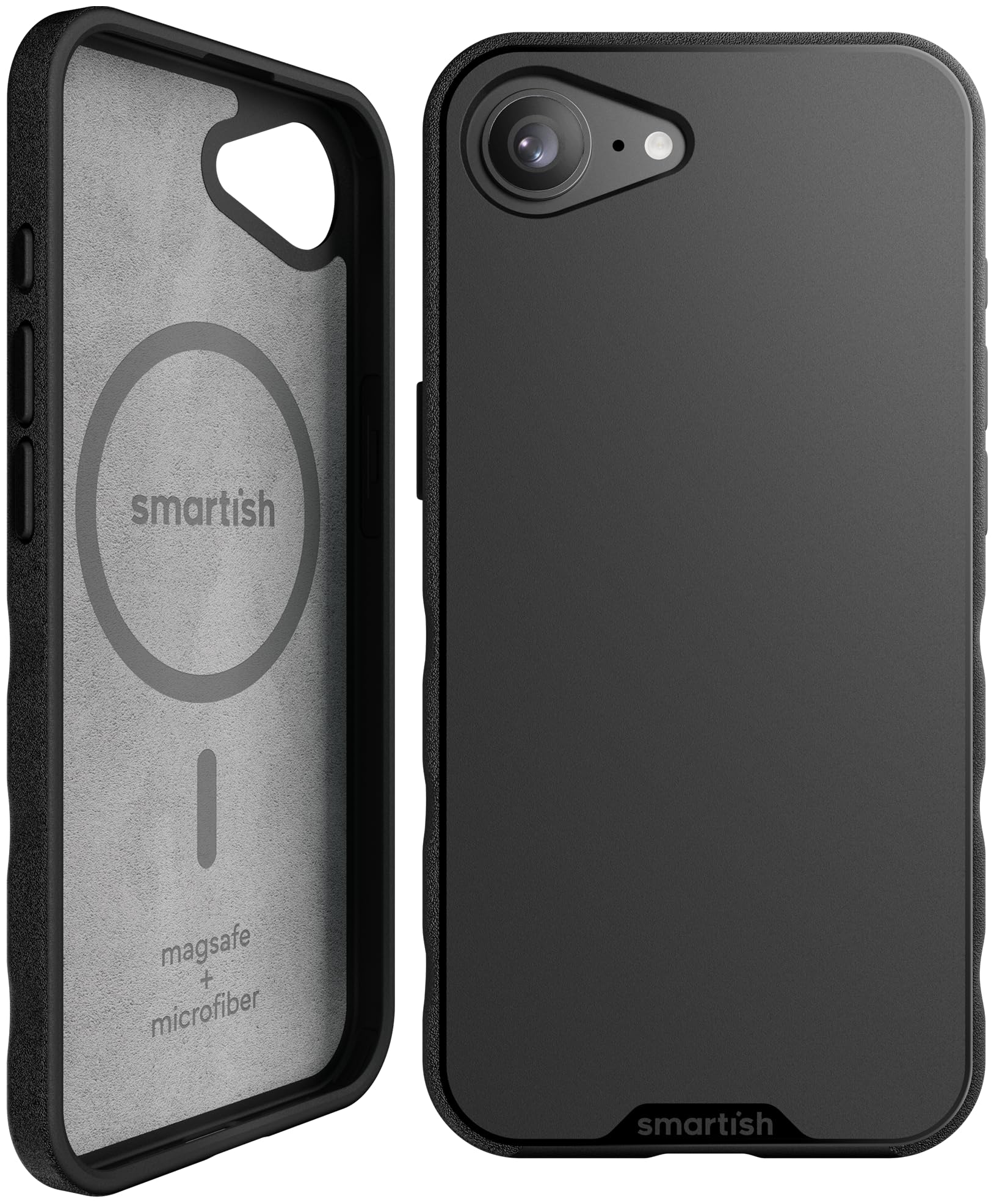 Smartish iPhone 17e/16e MagSafe Case, Gripmunk, Slim Grip Case, Black