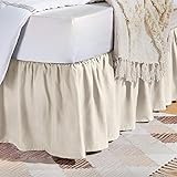 Amazon Basics Ruffled Bed Skirt, Classic Style, Soft and Stylish 100% Microfiber with 16" drop-Twin, Off White