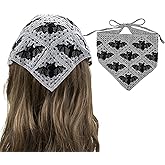 Daxilonyz Goth Headbands Bat Pattern Bandana, Cotton Knit Triangle Headband for Women, Perfect for Halloween, Winter Holidays
