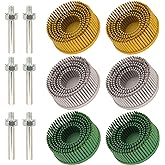 2 Inch Bristle Disc,6 Pieces Bristle Disc Grade - 120# 80# 50# Grit Abrasive Coating Removal Disc for Metal with 1/4 Inch Shank Attachment