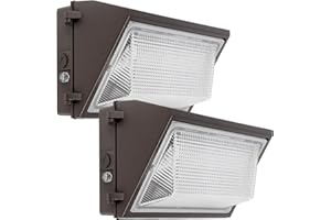 PAKTONVO 100W LED Wall Pack,13000Lm 5000K Wall Pack Lights Dusk to Dawn,Repalces 600W HPS/HID Light,Commercial and Industrial Outdoor Lighting,LED Wall Light for Parking Lot,Warehouse,2 Pack