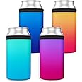 TahoeBay Ombre Cooler Sleeves for Cans and Bottles - Memory Foam (4-Pack) (16oz Can)