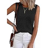 KIRUNDO Sweater Vest Women Crochet Tank Tops 2026 Spring Summer Sleeveless Knit Pullover Beach Cover Up Vacation Outfits