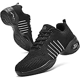 PPQ Women's Jazz Shoes Lace-up Sneakers Modern Dance Shoes Air Cushion Platform Walking Dance Shoes
