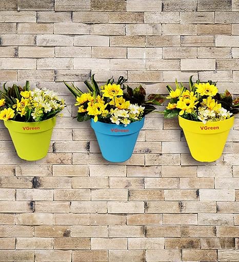 VGreen Garden Store Plastic Vertical Wall and Grill Hanging (Multicolour) -Set of 6 PCs