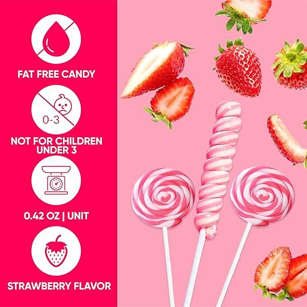 FUSION SELECT TWIRL & SWIRL PINK LOLLIPOPS – PINK CANDY SUCKERS FOR BUFFET, BABY SHOWER & SCHOOL – SWEETS FOR PARTY FAVORS & GOODIE BAGS – INDIVIDUALLY WRAPPED SWEET SNACKS – 24 LOLLIPOPS PER BULK BOX