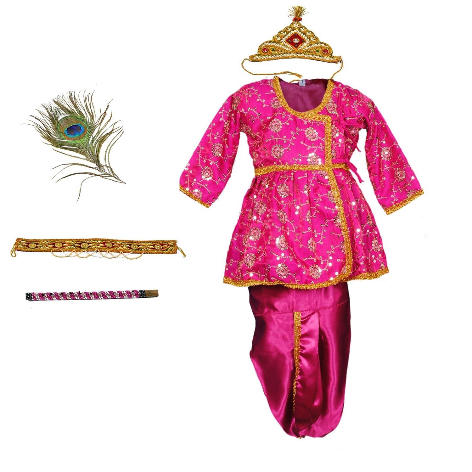 Buy Pakhi Little Krishna Themed Krishna Costume Set with Accessories (3