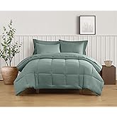 TRULY SOFT Green Solid Sage Full/Queen 3 Piece Comforter Set, Solid Color Themed, Oeko-TEX Certified Confidence