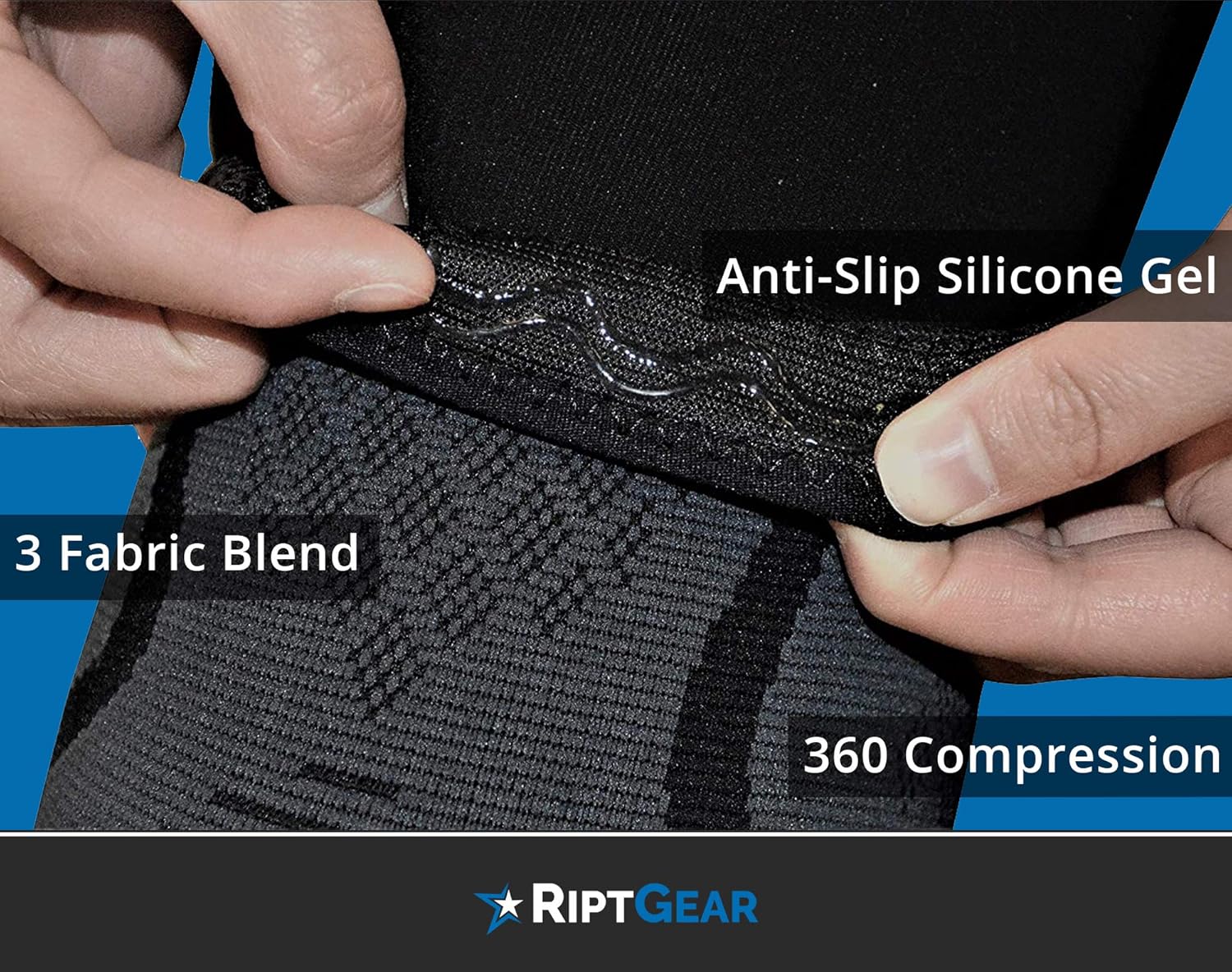RiptGear Knee Compression Sleeve - Knee Brace for Working Out - Non-Slip Knee Support for Men and Women - Compression for Runners Knee, Arthritis, Running, Knee Pain: Sports & Outdoors