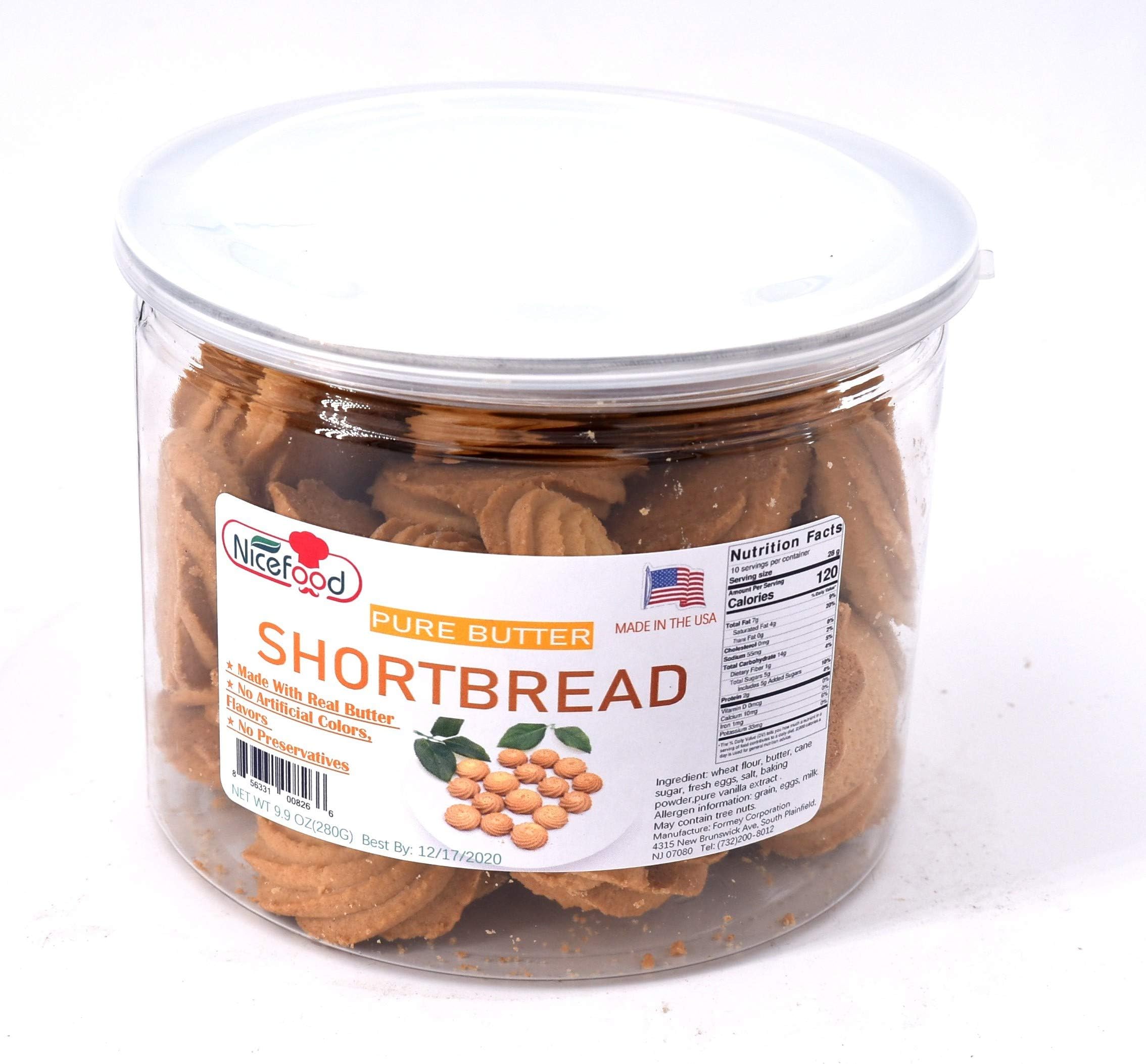 Nicefood, Pure Butter Shortbread, Cookie Butter, 11 OZ (310g), Made With Real Butter, Made In The USA. Reusable PET Jars, and can be used as kitchen food storage container.
