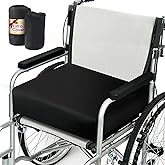 NAJOFAN Large Wheelchair Cushion, Soft Velvet Cover, 4inch Thick Memory Foam, with a Extra Replacement Mesh Cover, Non-Slip Bottom, Pressure Sore& Ulcer Pain Relief Seat Cushion, 18"×16"×4" (Black)