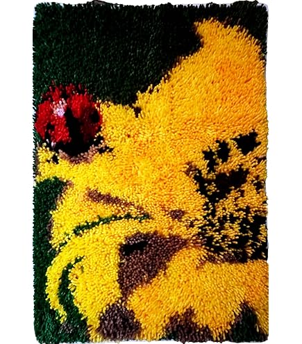 Tapis Crochet Loquet Design Montagne Coucher De Soleil 26 X 40 Pouces - Neuf