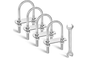 SRZTXU 4 Sets M8 U-Bolts,u-Bolts 1.5" (40mm) Wide,304 Stainless Steel u-Bolts,with Nuts,Bolt Plate and washers (4, M8 x 40mm x 90mm)
