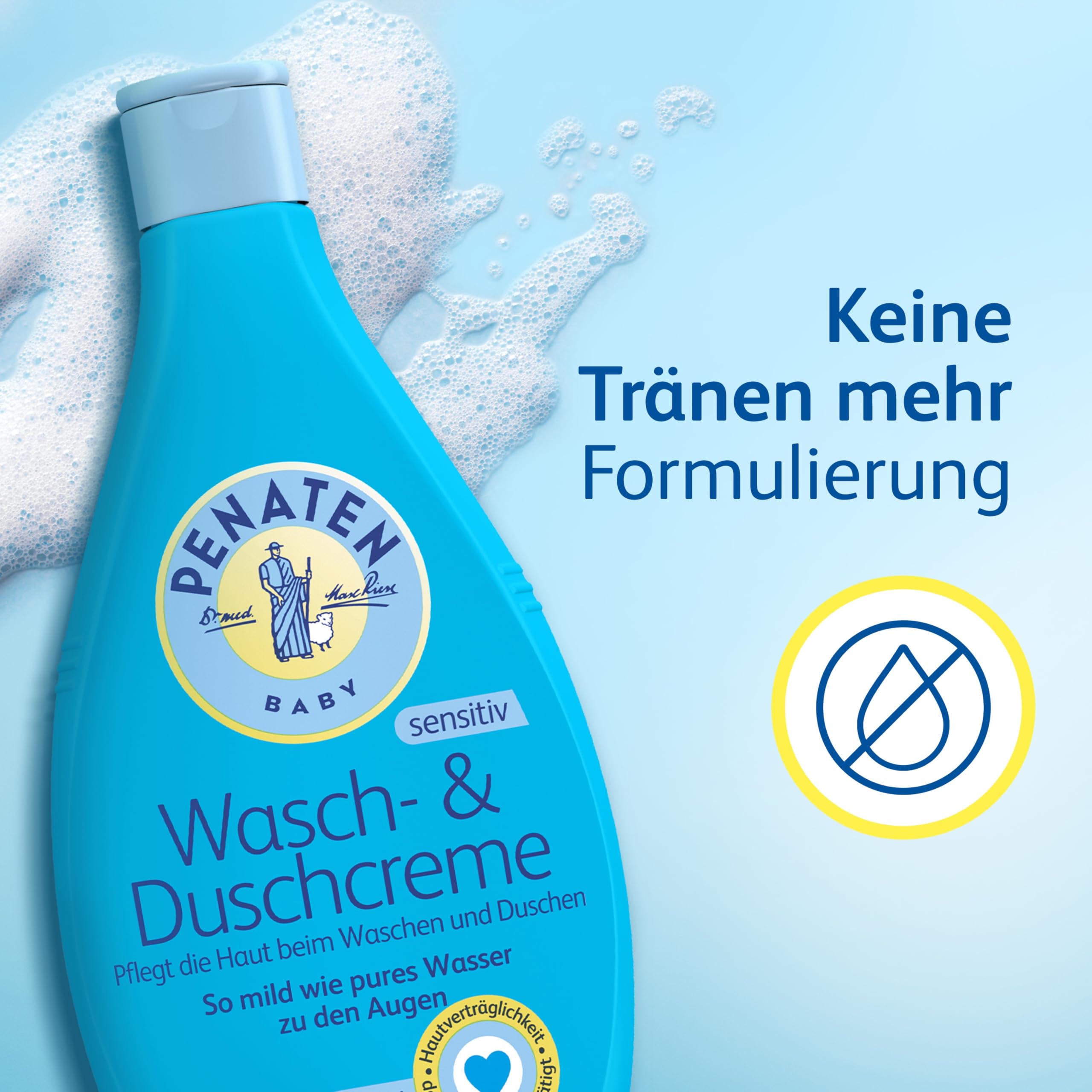 Penaten Wasch- & Duschcreme mildes Baby Duschgel & Baby Shampoo ohne Parabene & Farbstoffe speziell für Neugeborene entwickelt,400ml 3