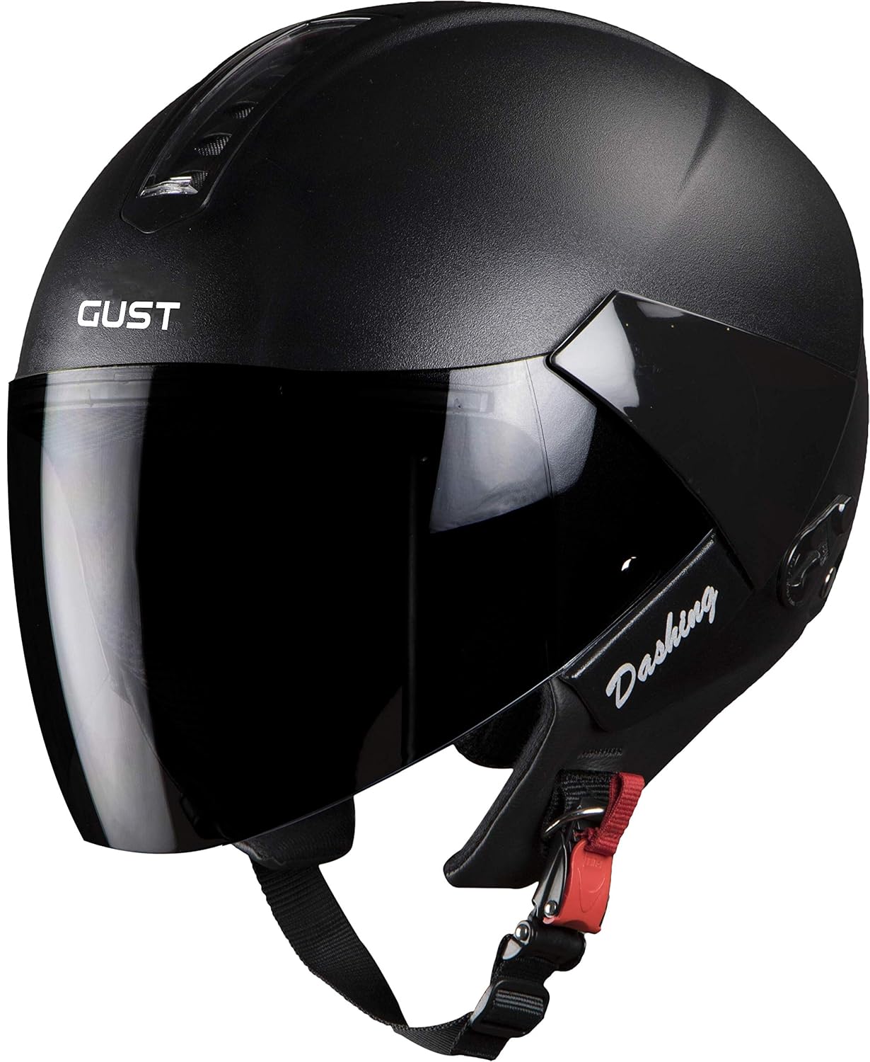 Steelbird SB33 7Wings Gust Dashing Open Face Helmet (Medium 580 MM, Black with Smoke Visor