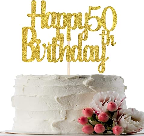 Download Party Supplies Glitter Topper Milestone Birthday Happy Birthday Cake Topper Party Decor 50th Birthday Glitter Birthday Cake Topper Party Decorations Paper Party Supplies