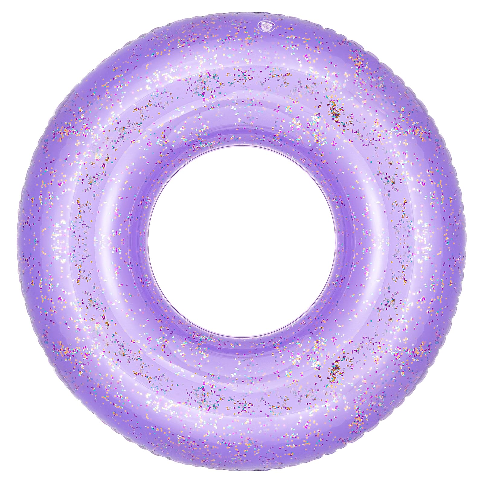 MoKo Swim Rings with Glitter, 90cm Diameter Inflatable Pool Float Swimming Pool Float Tube Round Shaped Swimming Tube Water Fun Beach Pool Toys for Summer Party for Kids Adults, Purple