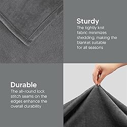 Utopia Bedding Fleece Blanket Queen Size Grey