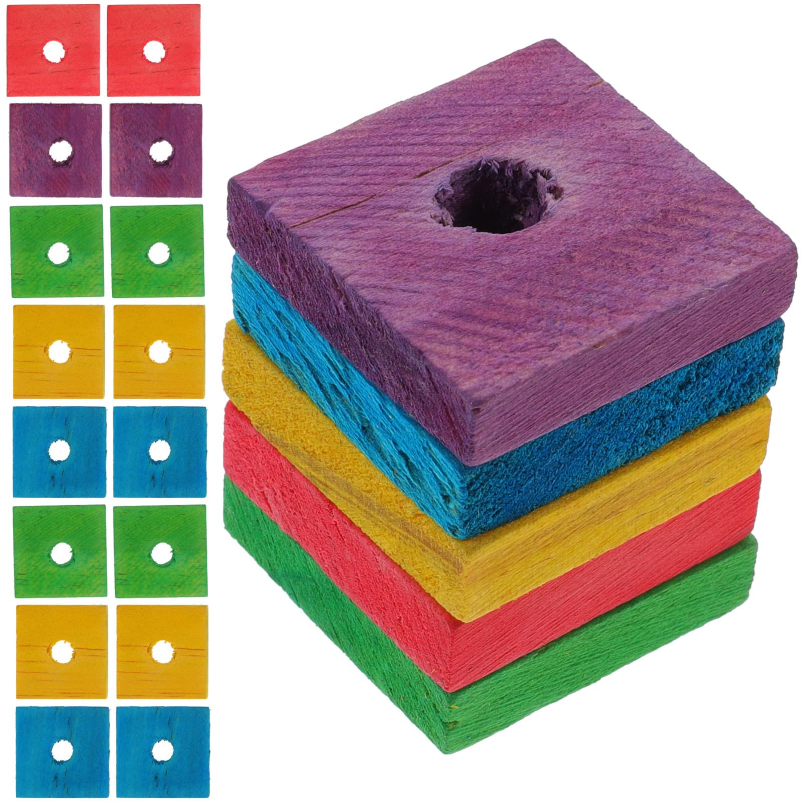 AOKWAWALIY Parrot Wood Chip Toys 100 Pieces Diy Bird Chewing Toy for Parakeets Cockatiels Small Birds Safe Wooden Bite Toy Enhancing Skills and Entertainment