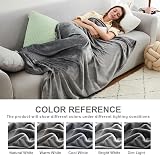 EHEYCIGA Fleece Blanket Grey Throw 130x178cm XL Soft Plush Moisture Microfiber view 5