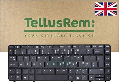 TellusRem UK Non-Backlit Keyboard for HP 430 G3 G4 440 G3 G4 445 G3 640 G2 645