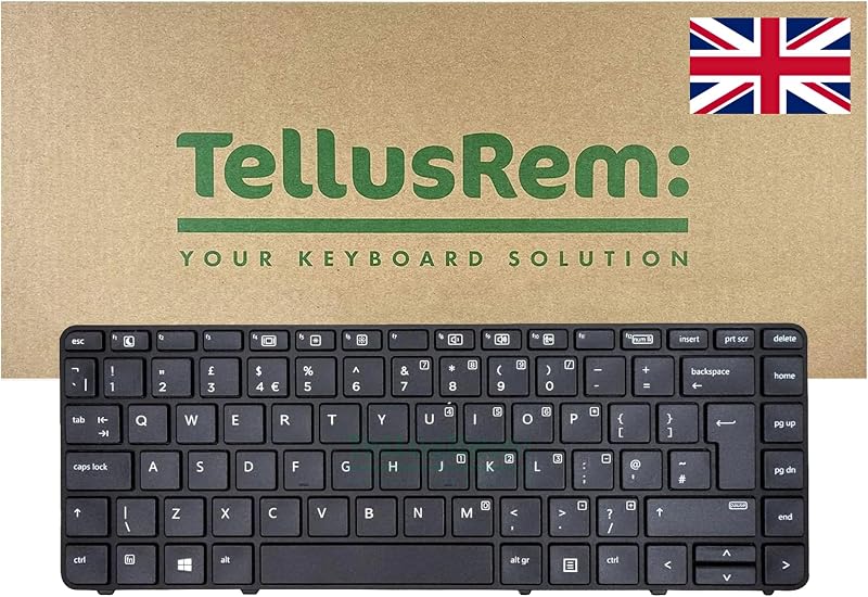TellusRem UK Non-Backlit Keyboard for HP 430 G3 G4 440 G3 G4 445 G3 640 G2 645